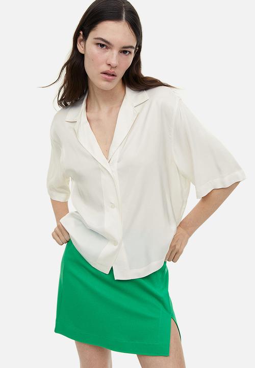 H&M - Boxy viscose blouse - white