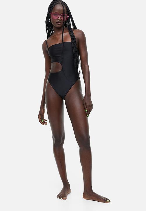 H&M - High leg cut-out swimsuit - black