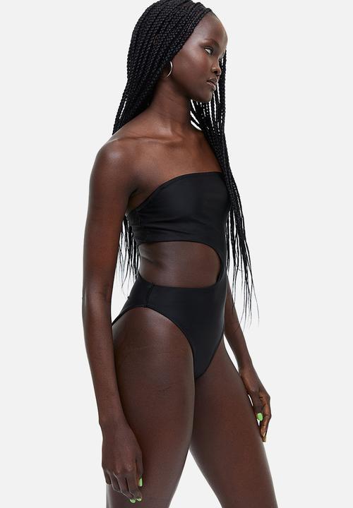 H&M - High leg cut-out swimsuit - black