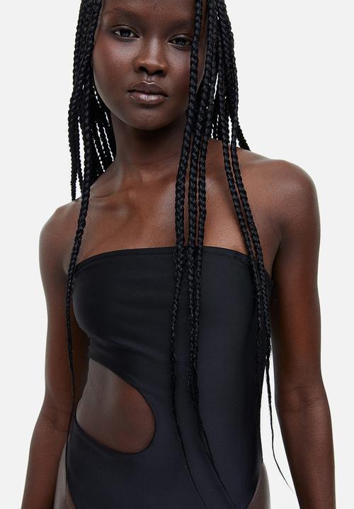 H&M - High leg cut-out swimsuit - black