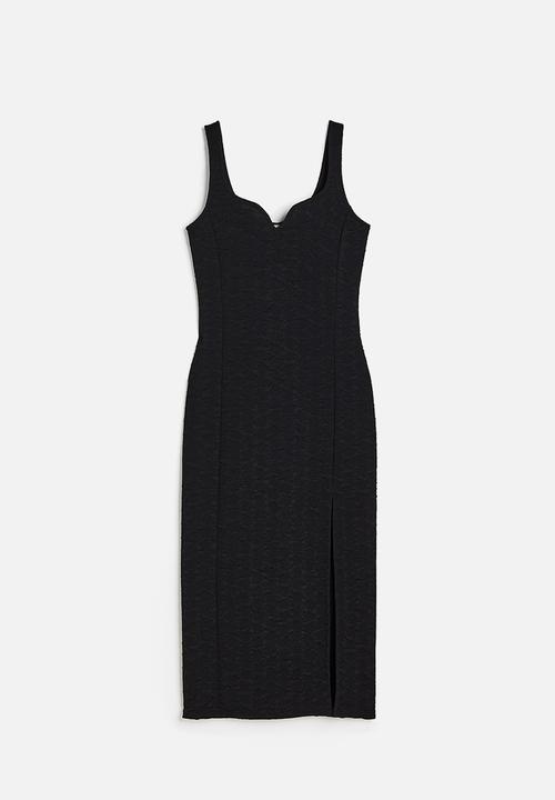 H&M - Textured jersey bodycon dress - black