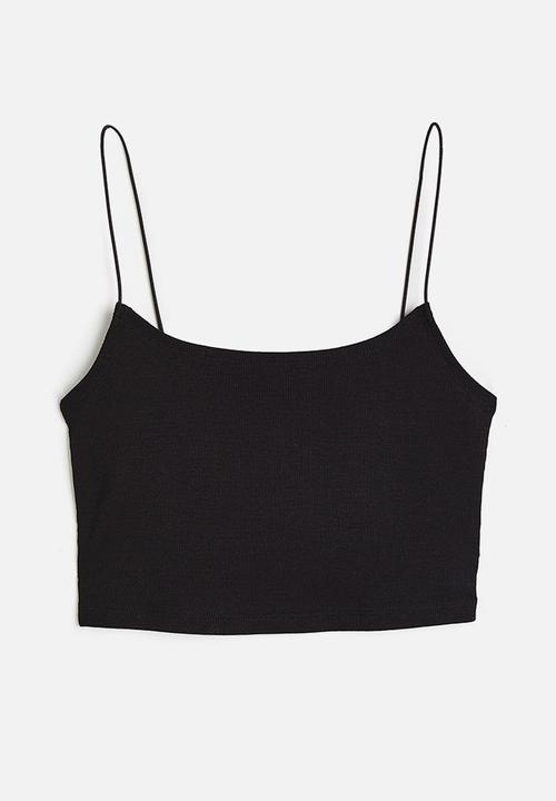 H&M - Cropped strappy top - black