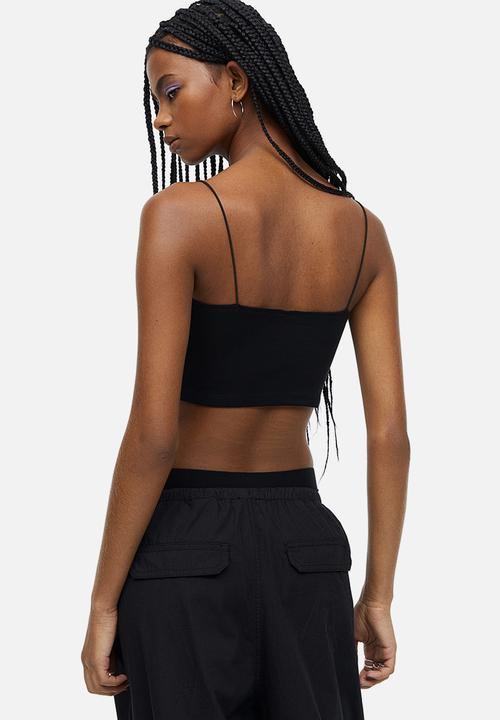H&M - Cropped strappy top - black