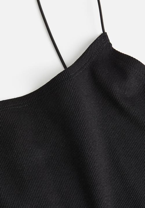 H&M - Cropped strappy top - black