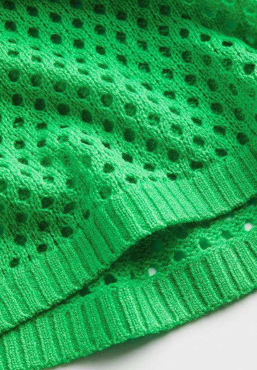 H&M - Hole-knit dress - bright green 
