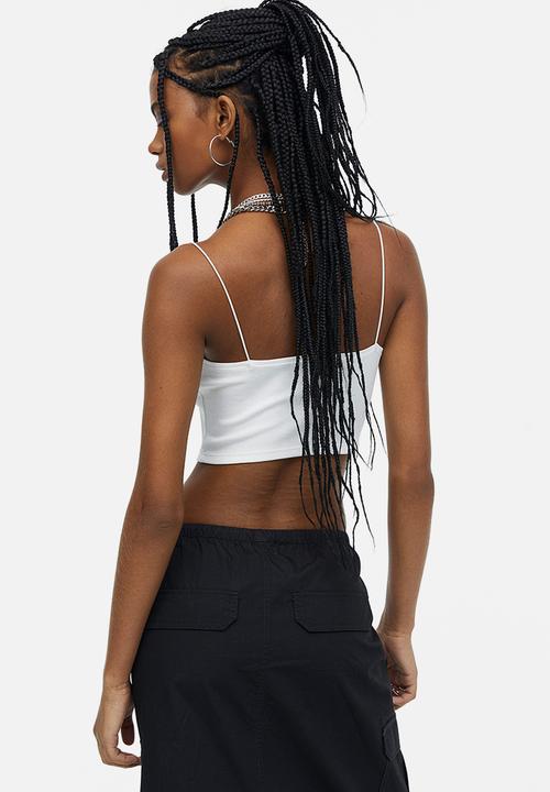 H&M - Cropped strappy top - white