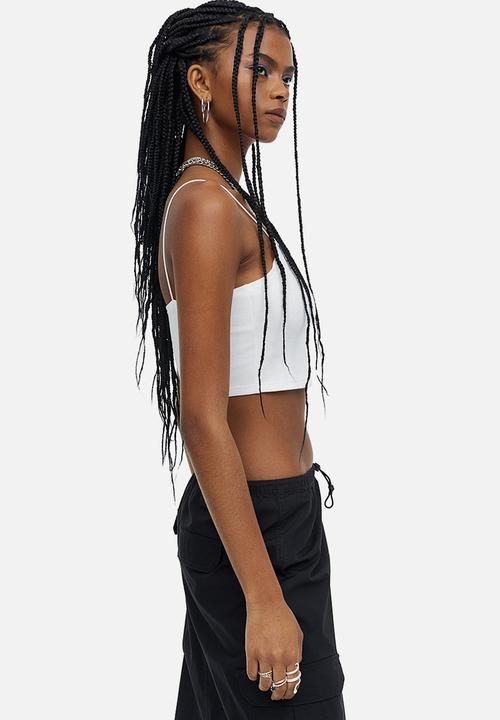 H&M - Cropped strappy top - white