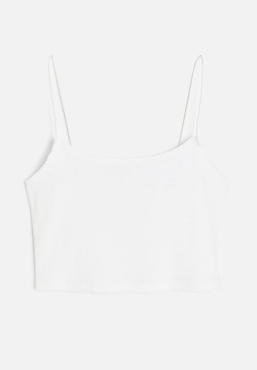 H&M - Cropped strappy top - white