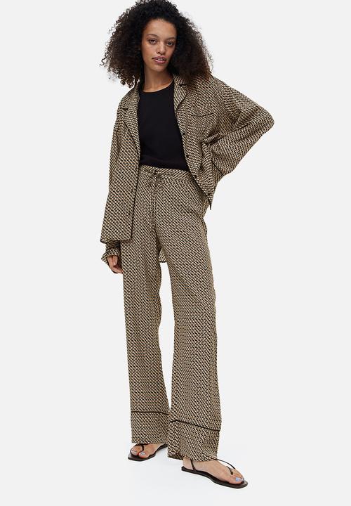 H&M - Patterned trousers -  beige patterned