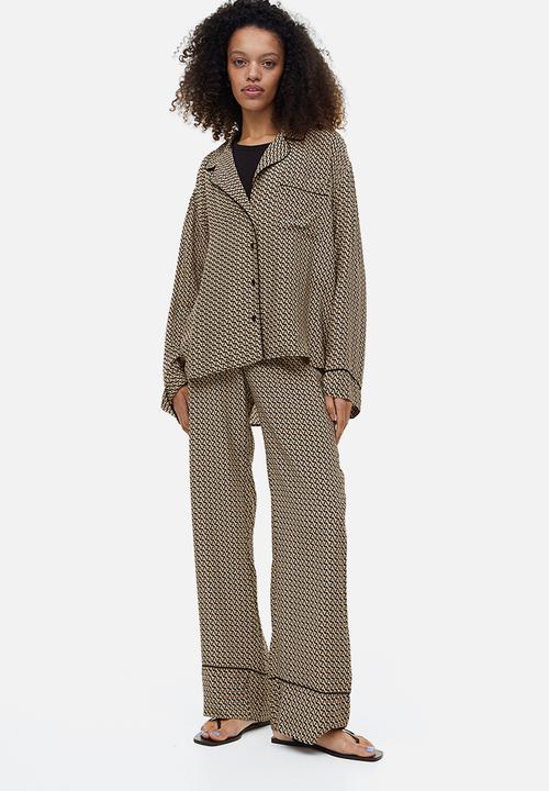 H&M - Patterned trousers -  beige patterned