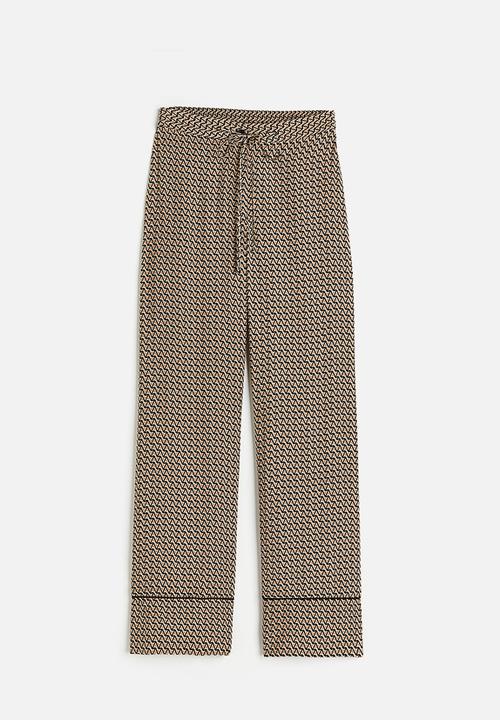 H&M - Patterned trousers -  beige patterned