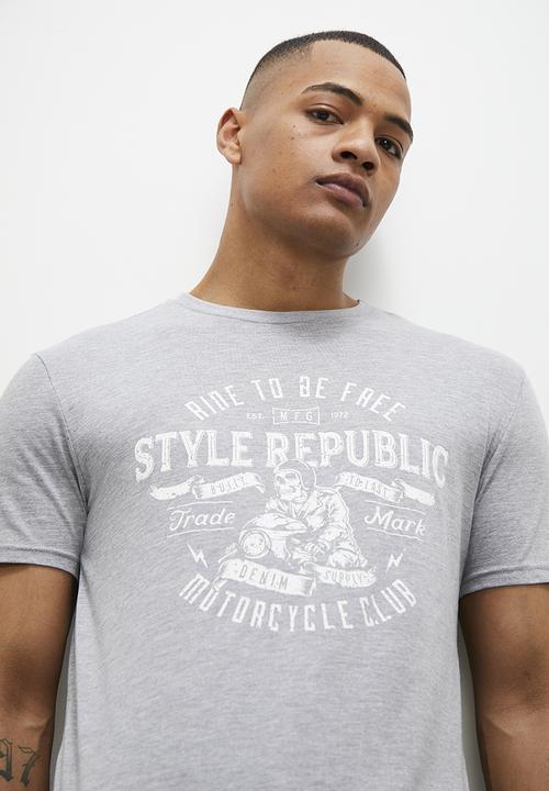 STYLE REPUBLIC - Crew neck graphic t-shirt - grey melange