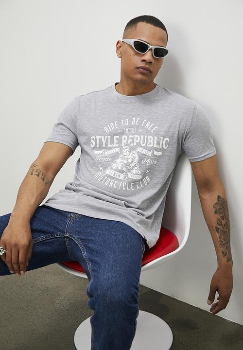 STYLE REPUBLIC - Crew neck graphic t-shirt - grey melange