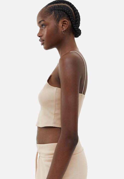 H&M - Cropped strappy top - beige