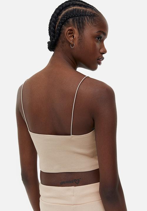 H&M - Cropped strappy top - beige