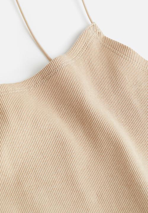 H&M - Cropped strappy top - beige