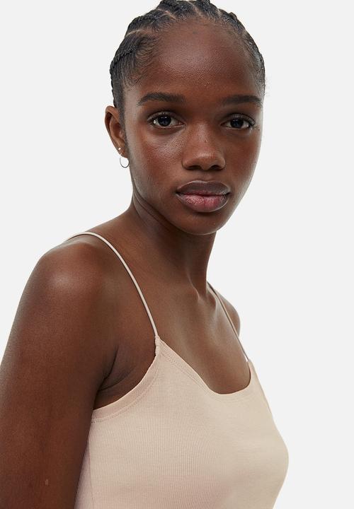 H&M - Cropped strappy top - beige