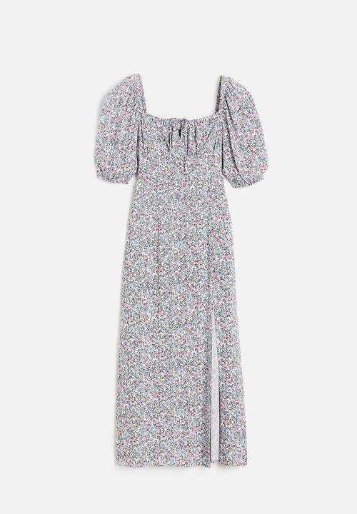 H&M - Drawstring detail dress - white floral