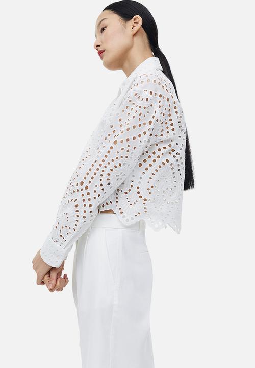 H&M - Broderie anglaise shirt - white