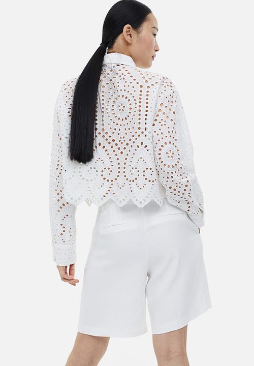 H&M - Broderie anglaise shirt - white