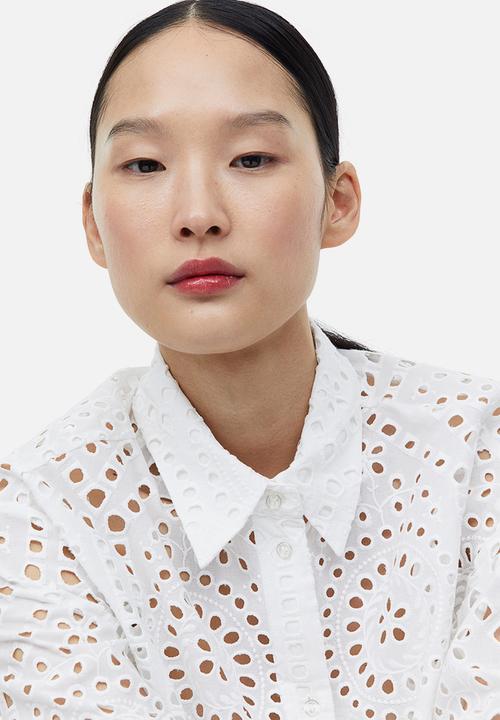 H&M - Broderie anglaise shirt - white