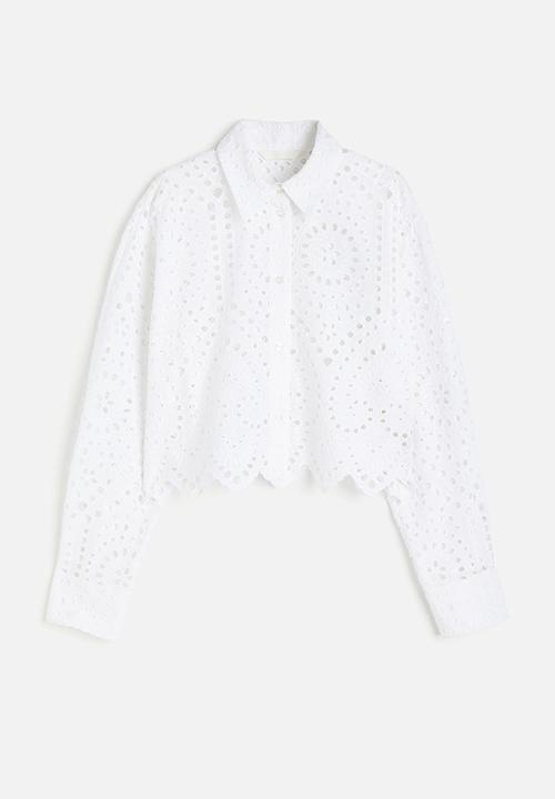 H&M - Broderie anglaise shirt - white