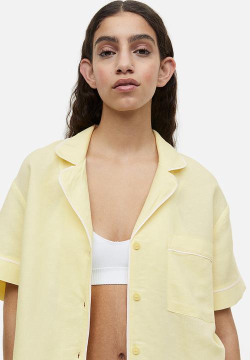 H&M - Linen-blend pyjamas - light yellow