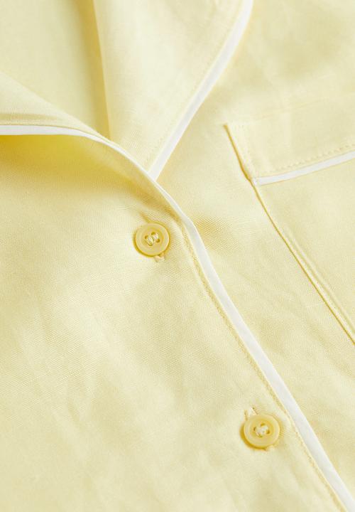 H&M - Linen-blend pyjamas - light yellow