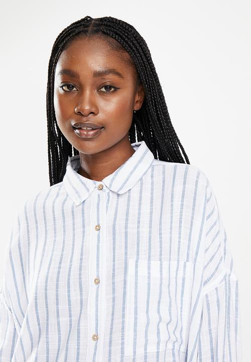 Cotton On - Swing beach shirt - blue dusk stripe
