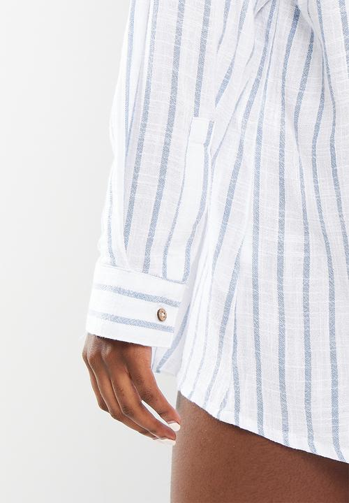 Cotton On - Swing beach shirt - blue dusk stripe