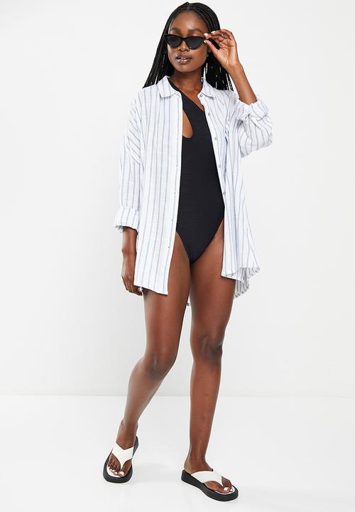 Cotton On - Swing beach shirt - blue dusk stripe