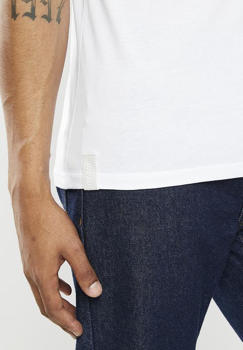 urban° - Mens Urban fashion henley hd print tee - bright white