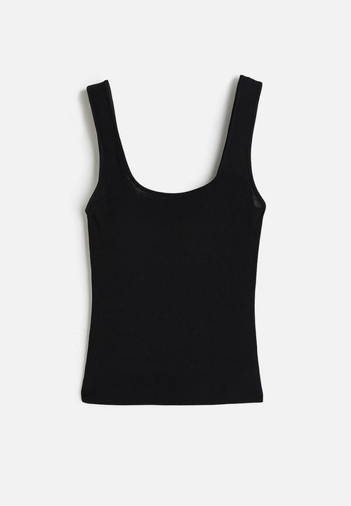 H&M - Ribbed vest top - black