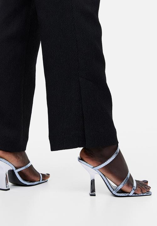 H&M - Textured-weave trousers - black