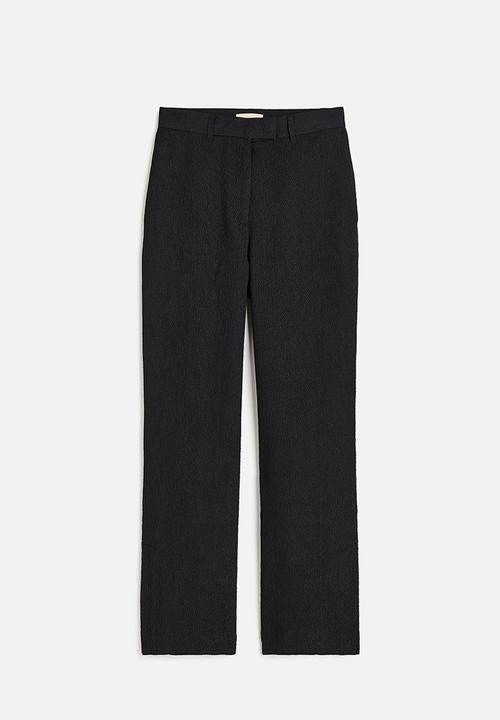 H&M - Textured-weave trousers - black