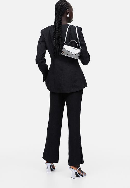 H&M - Textured-weave trousers - black