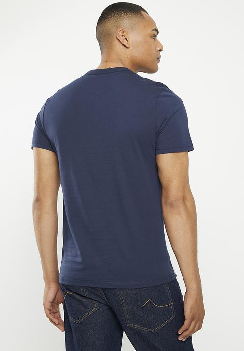 urban° - Mens Urban fashion henley hd print tee - black iris