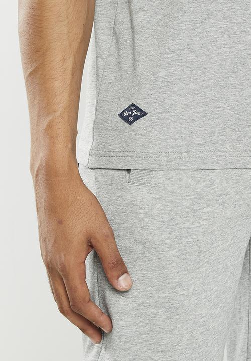 Aca Joe - Mens aca joe hd logo print crew tee - grey melange