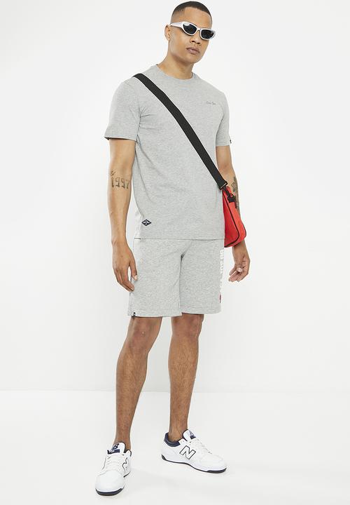 Aca Joe - Mens aca joe hd logo print crew tee - grey melange