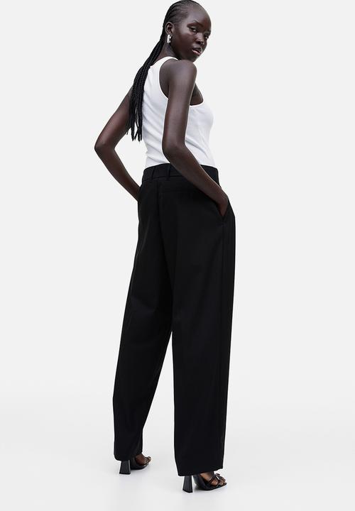 H&M - Low-waist twill trousers - black