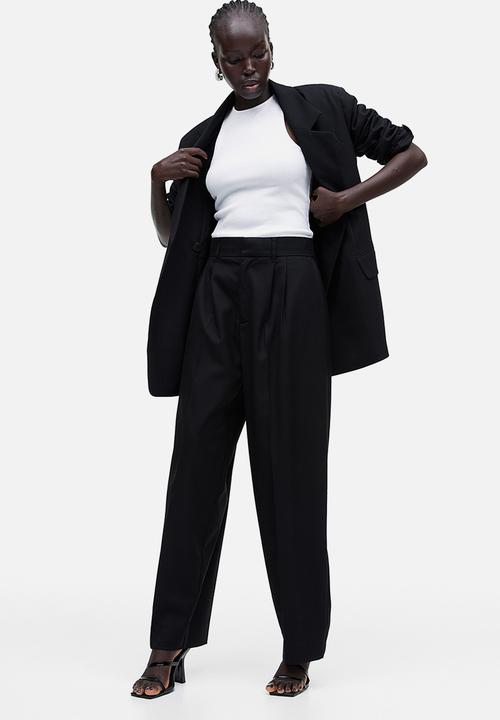 H&M - Low-waist twill trousers - black