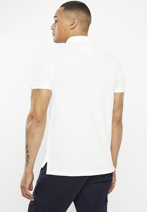 Aca Joe - Mens Aca Joe Pique Regular Fit Small Logo Embroidery Golfer - White