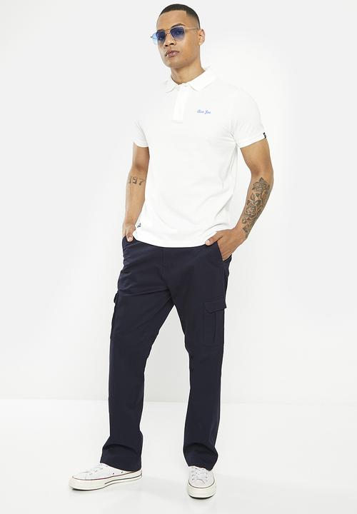 Aca Joe - Mens Aca Joe Pique Regular Fit Small Logo Embroidery Golfer - White