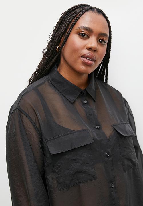 Superbalist - Sheer shirt - black