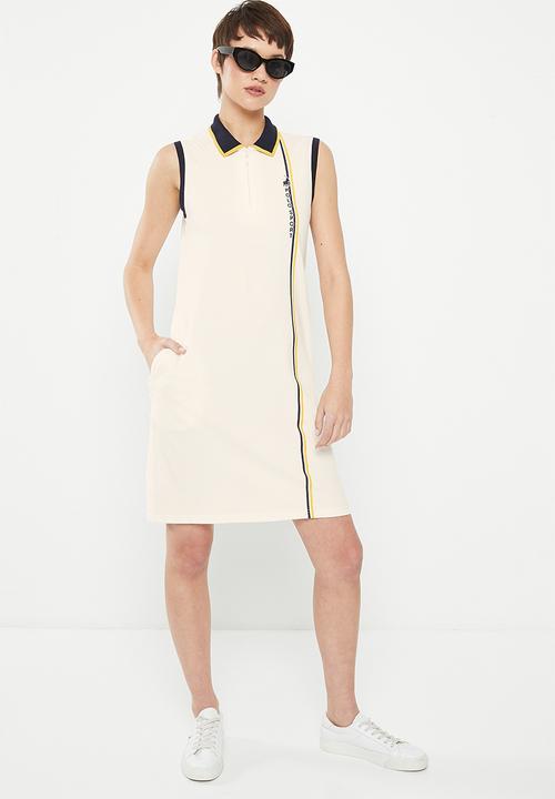 POLO - Lucy printed sl golfer dress - ecru