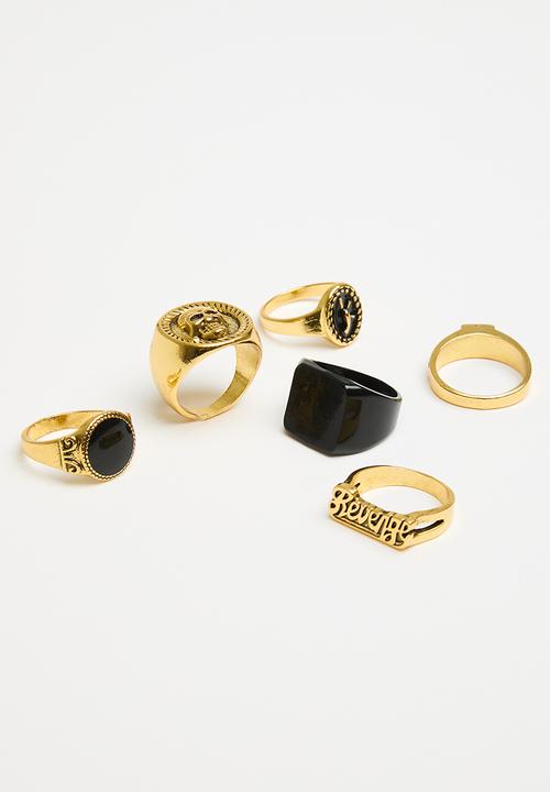 Superbalist - Imraan ring pack - gold & black