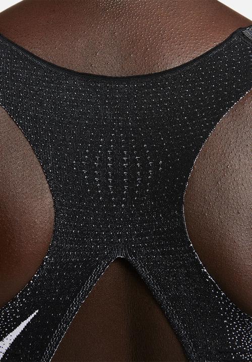 Nike - W Nike swoosh flyknit bra - black & white 