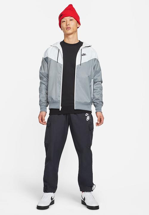 Nike - NSW  Windrunner hooded jacket.- smoke grey/white/black 