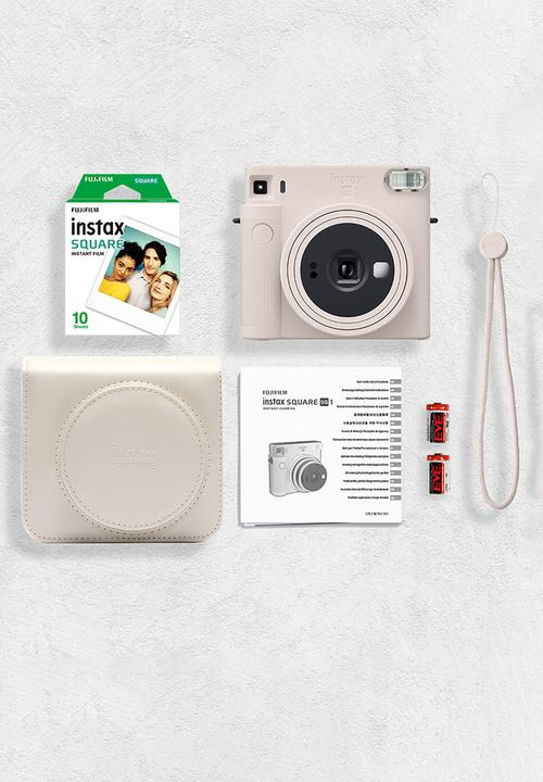 Fujifilm - Instax square sq1 camera kit3 - chalk white