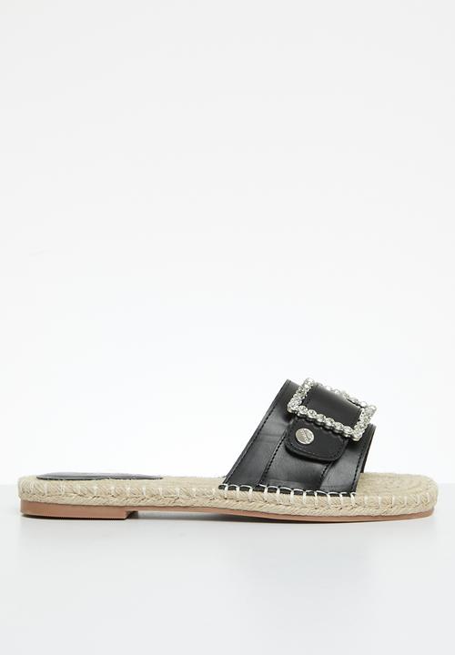 SISSY BOY - Flat espadrille with bling buckle - black
